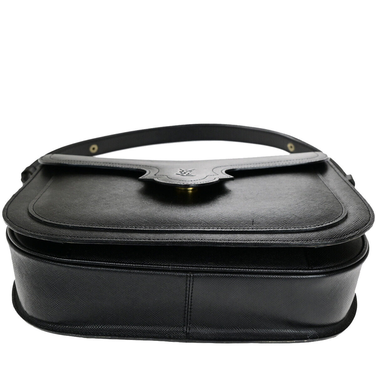 YVES SAINT LAURENT YSL Logo Shoulder Bag Leather Black GHW 83YG375