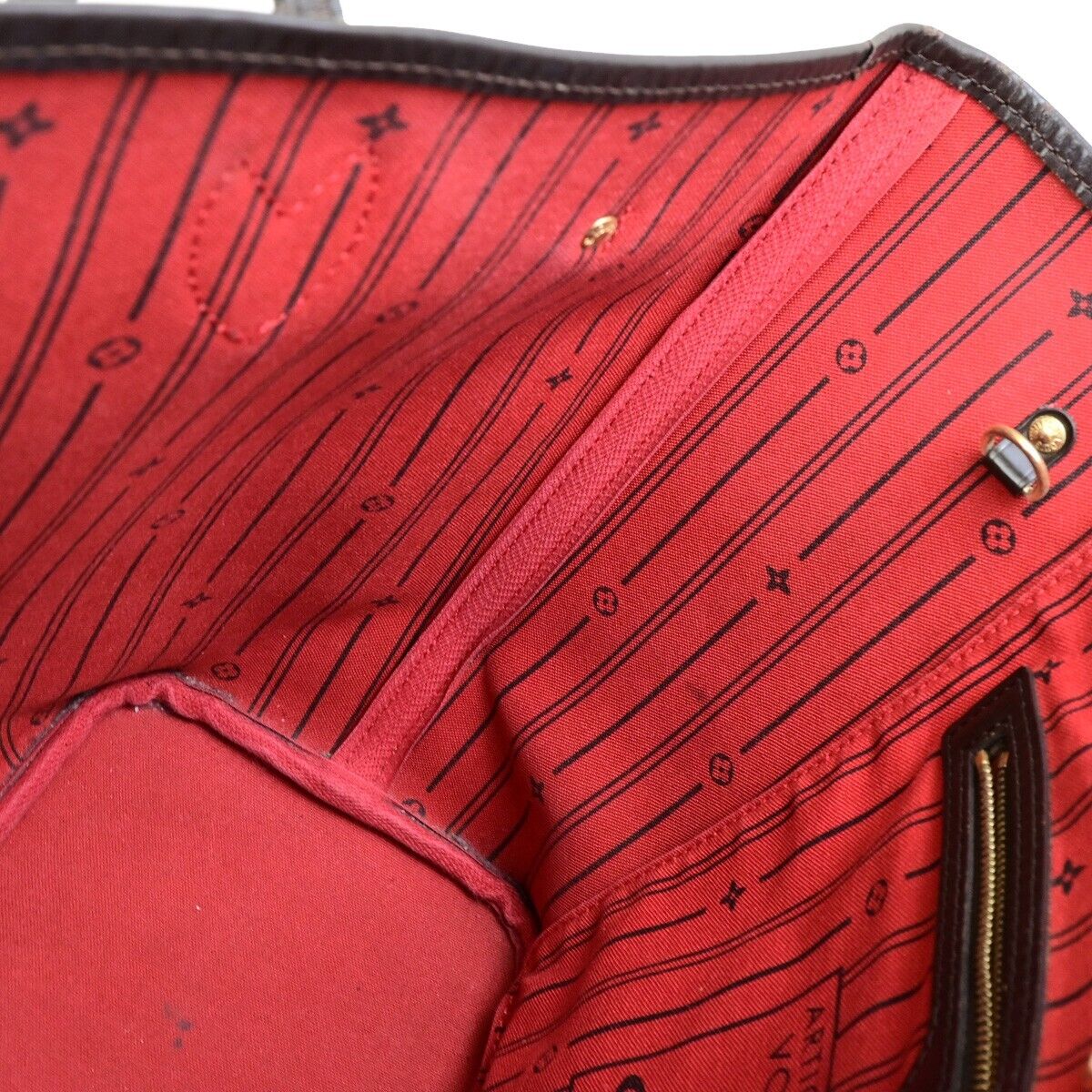 LOUIS VUITTON Neverfull MM Shoulder Bag Damier Ebene Leather BN N41358 17FB370