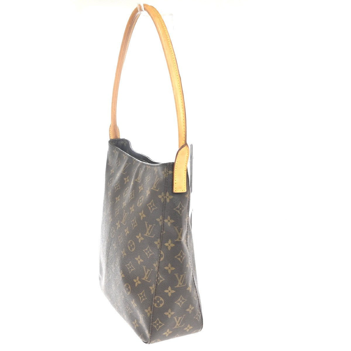 LOUIS VUITTON Logo Looping GM Shoulder Bag Monogram Leather Brown M51145 72KC738