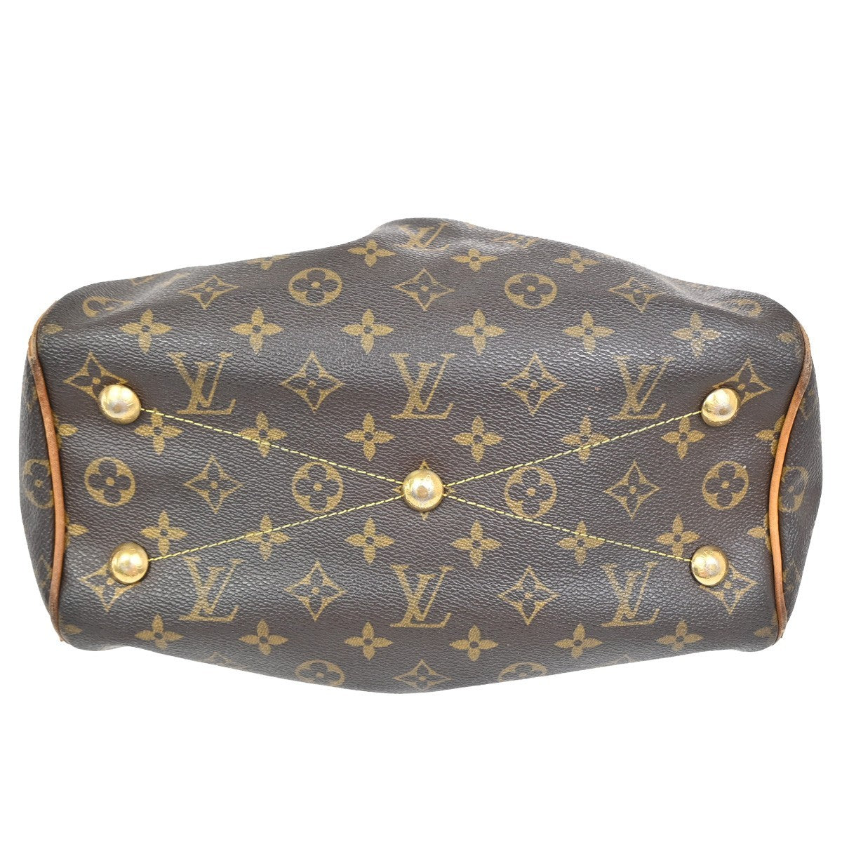 LOUIS VUITTON Tivoli PM Handbag Monogram Leather France Brown M40143 77ZA273