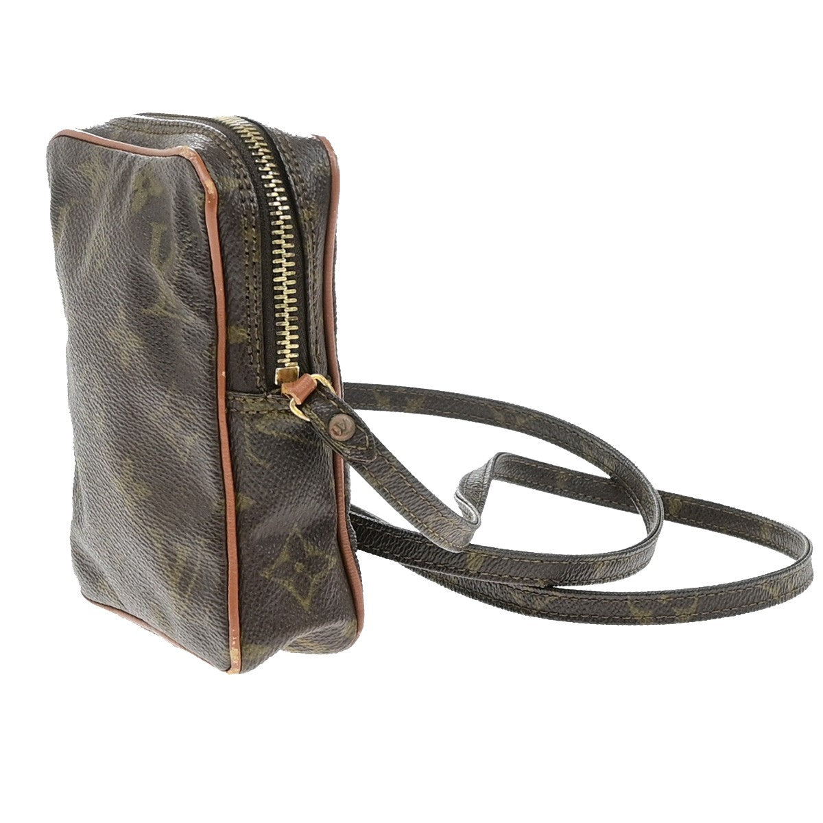 LOUIS VUITTON LV Mini Danube Shoulder Bag Monogram Leather Brown M45268 02YH114