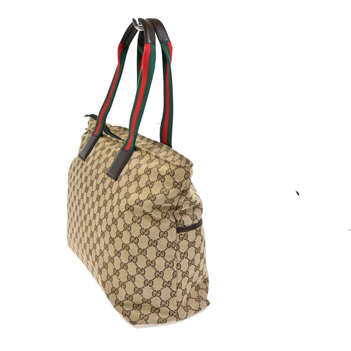 GUCCI Sherry GG Pattern Mothers Shoulder Tote Bag Canvas Leather Brown 85KB282
