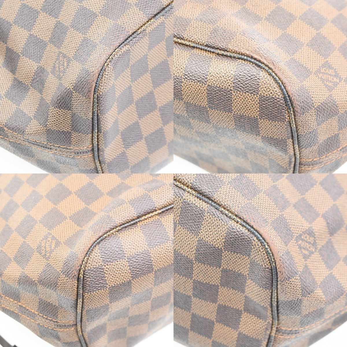 LOUIS VUITTON Neverfull MM Shoulder Bag Damier Ebene Leather BN N51105 16TA695