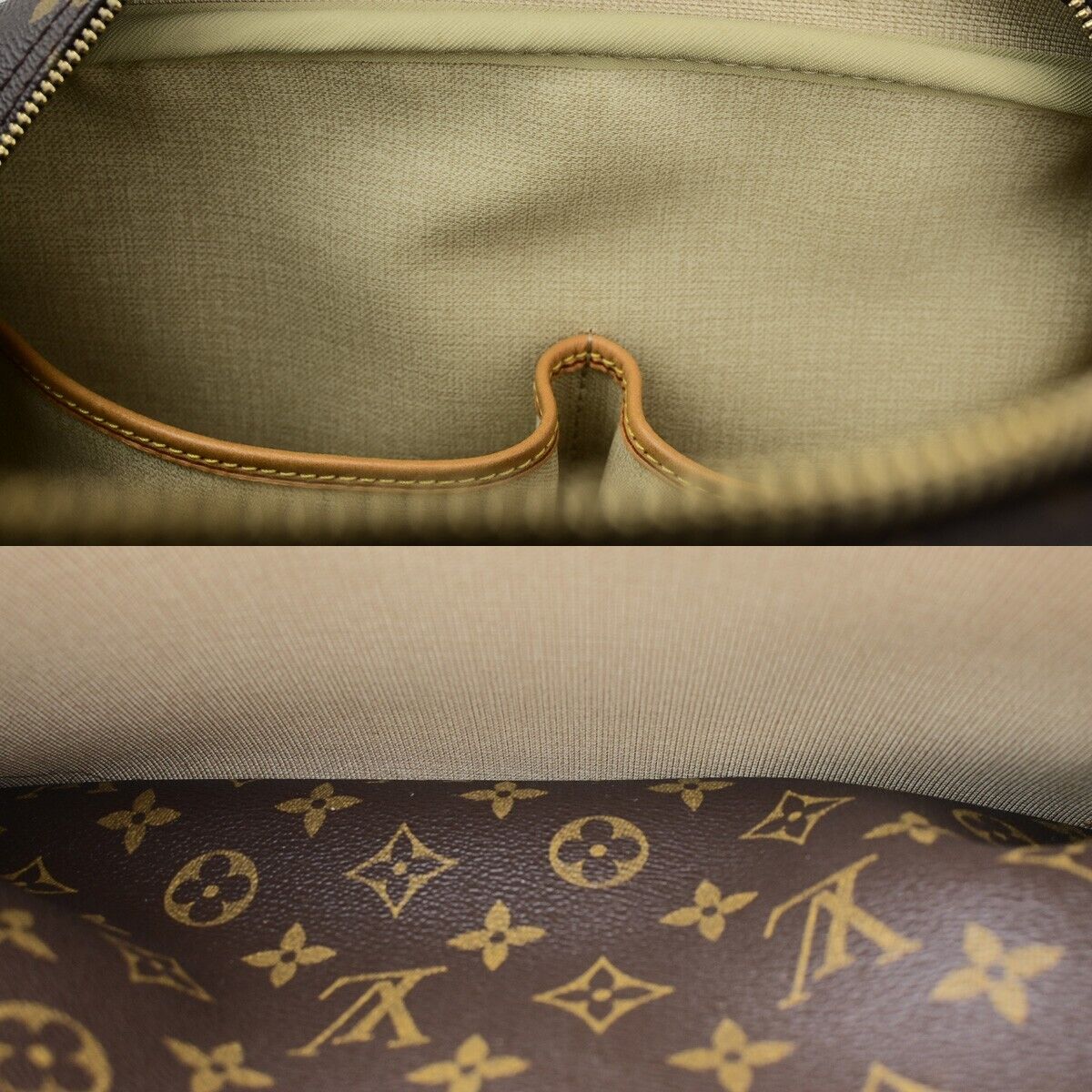 LOUIS VUITTON LV Logo Deauville Hand Bag Monogram Leather Brown M47270 89FB067
