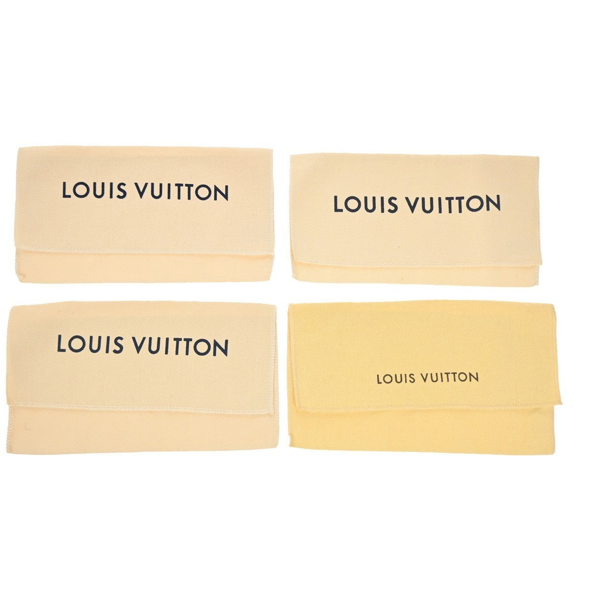 LOUIS VUITTON Logo 10 Set Dust Bag Drawstring Canvas Cotton Beige Brown 09KB124