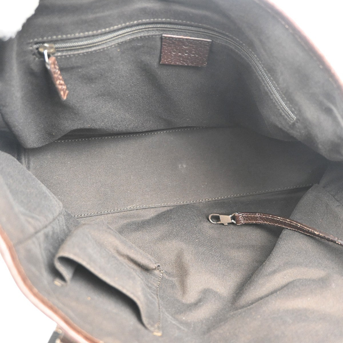 GUCCI Logo Sherry GG Pattern Shoulder Hand Bag Canvas Leather BE Italy 87KC450