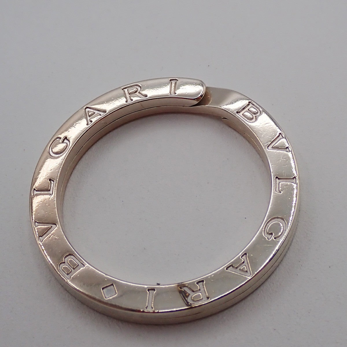 BVLGARI Logo Key Ring Silver Ag 925 Accessory Italy 02EG276