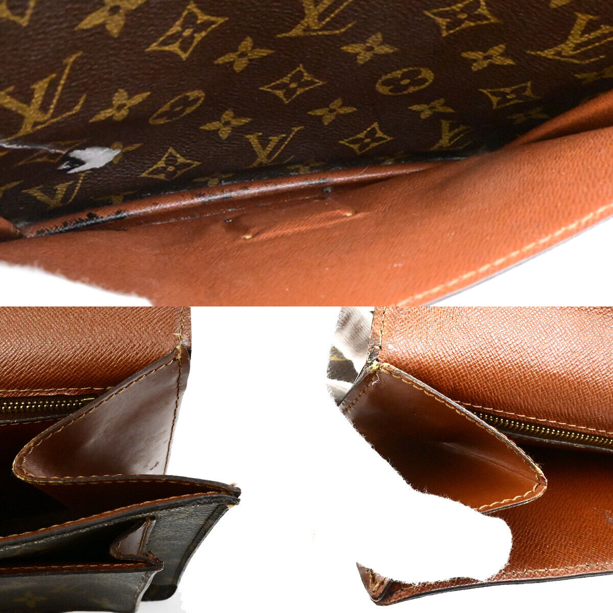 LOUIS VUITTON Monceau 28 Hand Bag Monogram Leather Brown France M51185 02SJ533