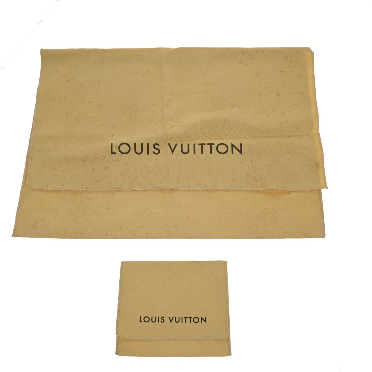 LOUIS VUITTON Logo 10 Set Dust Bag Drawstring Canvas Cotton Beige Brown 05KC822