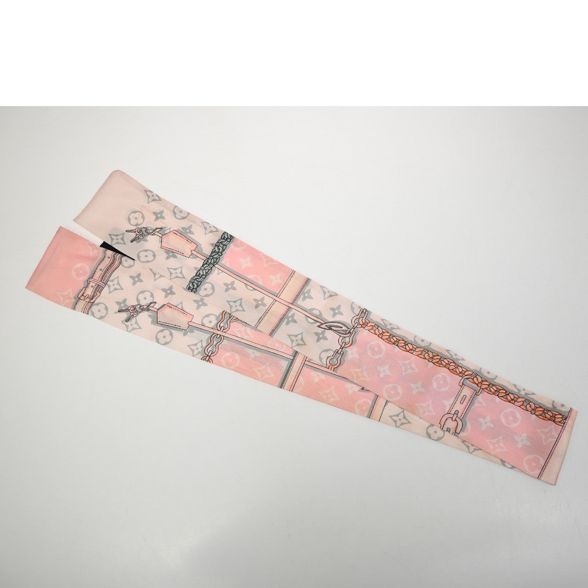 LOUIS VUITTON Monogram Confidential Bandeau Scarf 100% Silk Pink M70637 09MA606