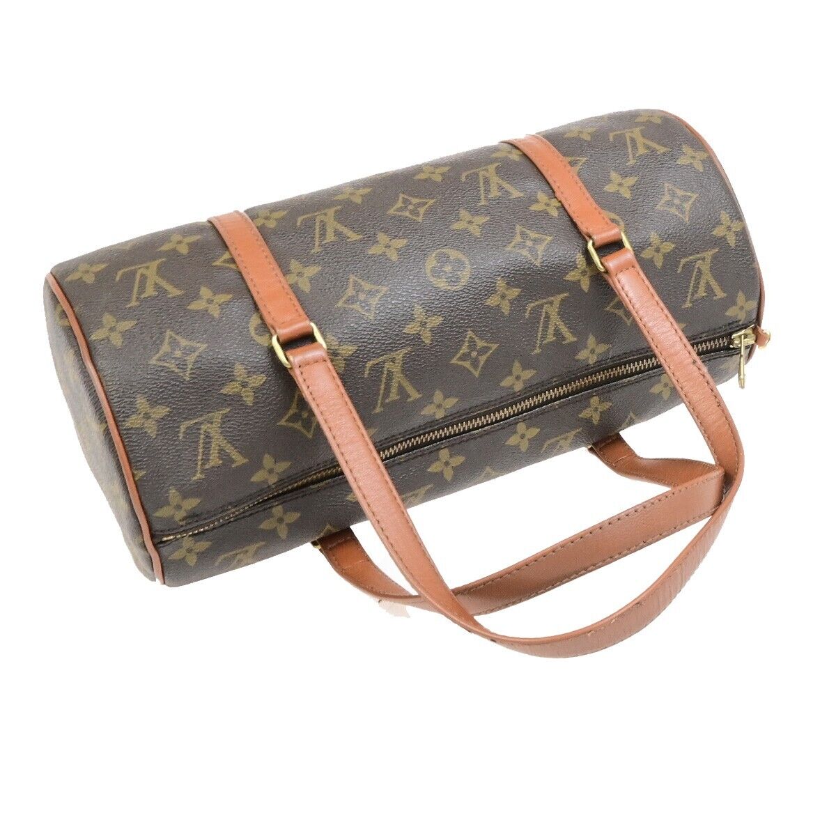 LOUIS VUITTON Logo PAPILLON 30 Hand Bag Monogram Leather Brown M51365 64ED931