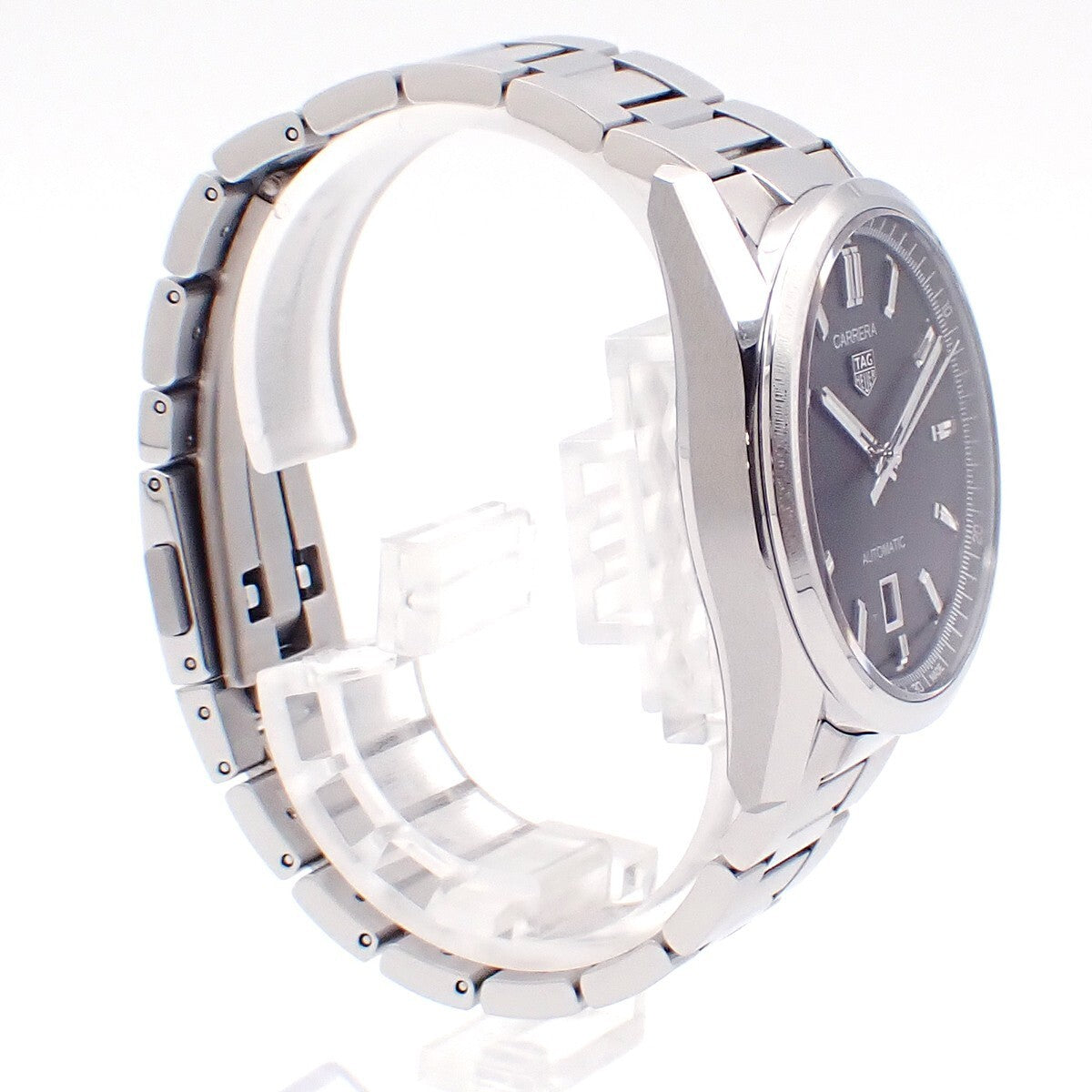TAG HEUER Carrera Calibre 5 Dayte 39mm WBN2110 Watch Black Dial SS 310LC534