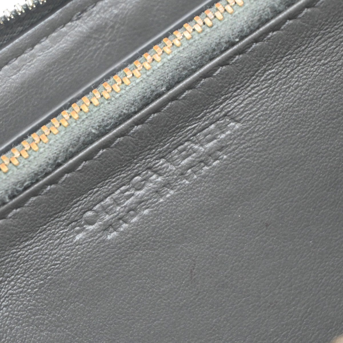 BOTTEGA VENETA Logo Cassette Zip Around Long Wallet Leather Gray Italy 30KP021