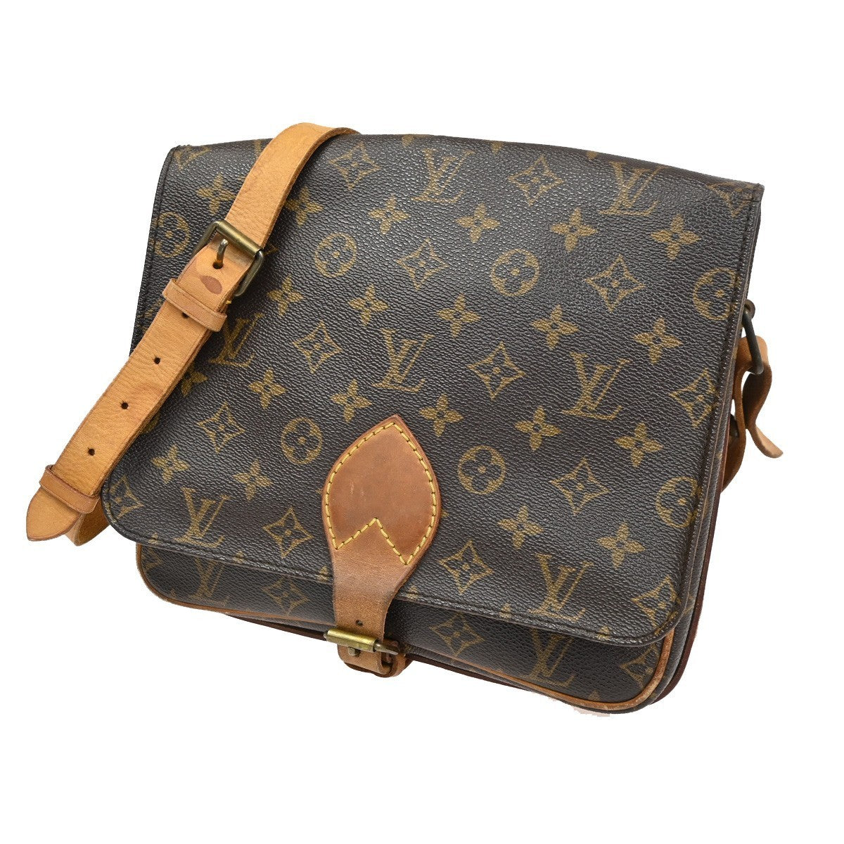 LOUIS VUITTON Cartouchiere GM Shoulder Bag Monogram Leather Brown M51252 32CA686