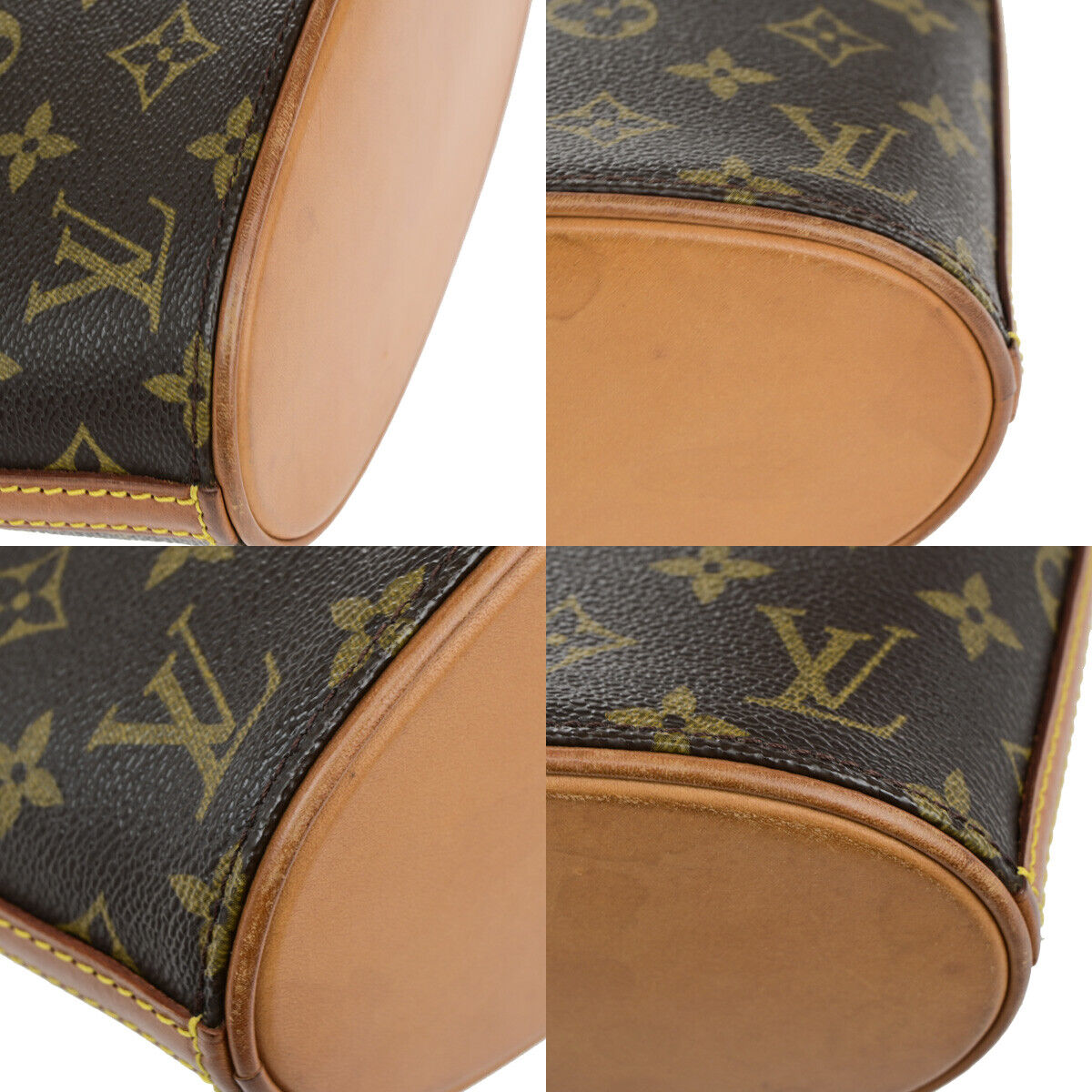 LOUIS VUITTON Logo Drouot Shoulder Bag Monogram Leather Brown M51290 16YF371