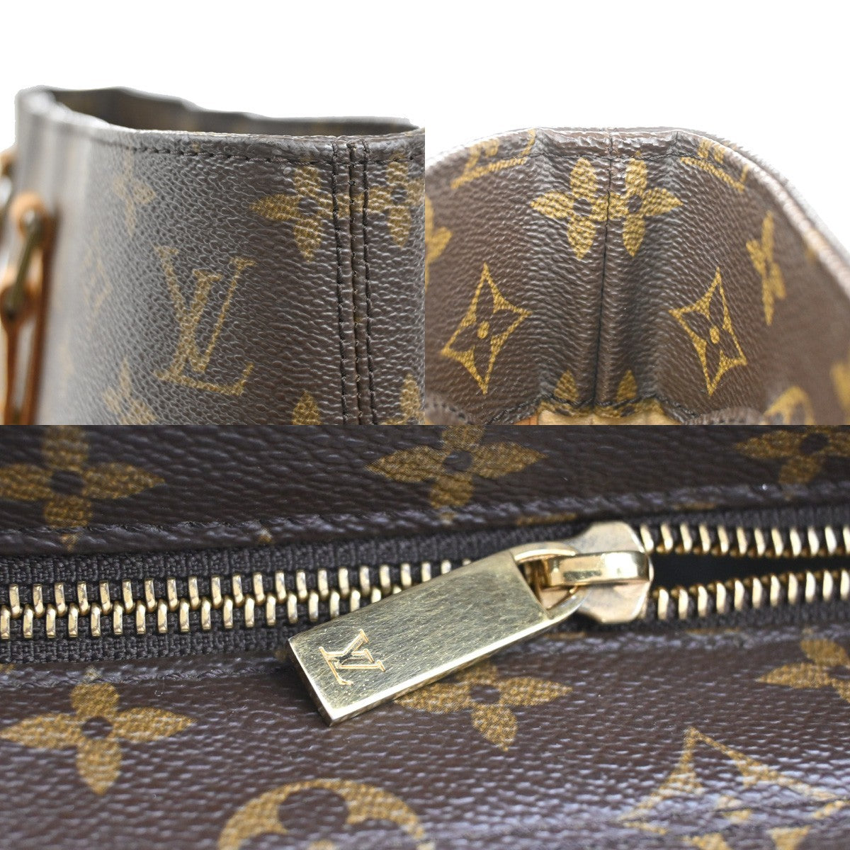 LOUIS VUITTON Logo Luco Shoulder Tote Bag Monogram Leather Brown M51155 73TA050