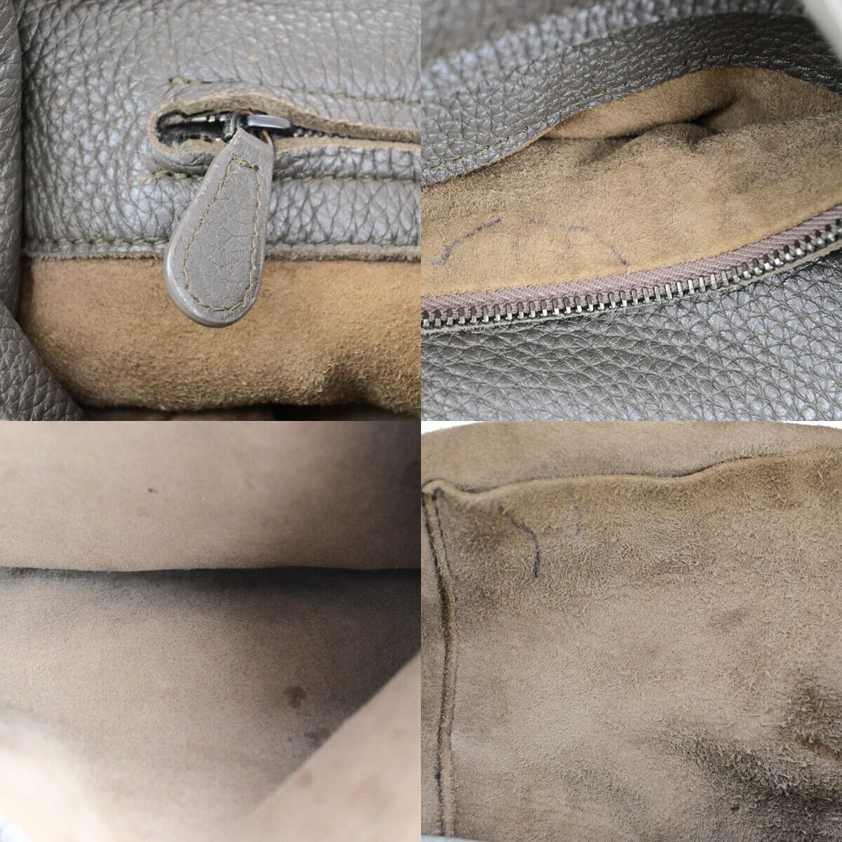 BOTTEGA VENETA Logo Hobo Shoulder Hand Bag Leather Gray Italy 31EC688