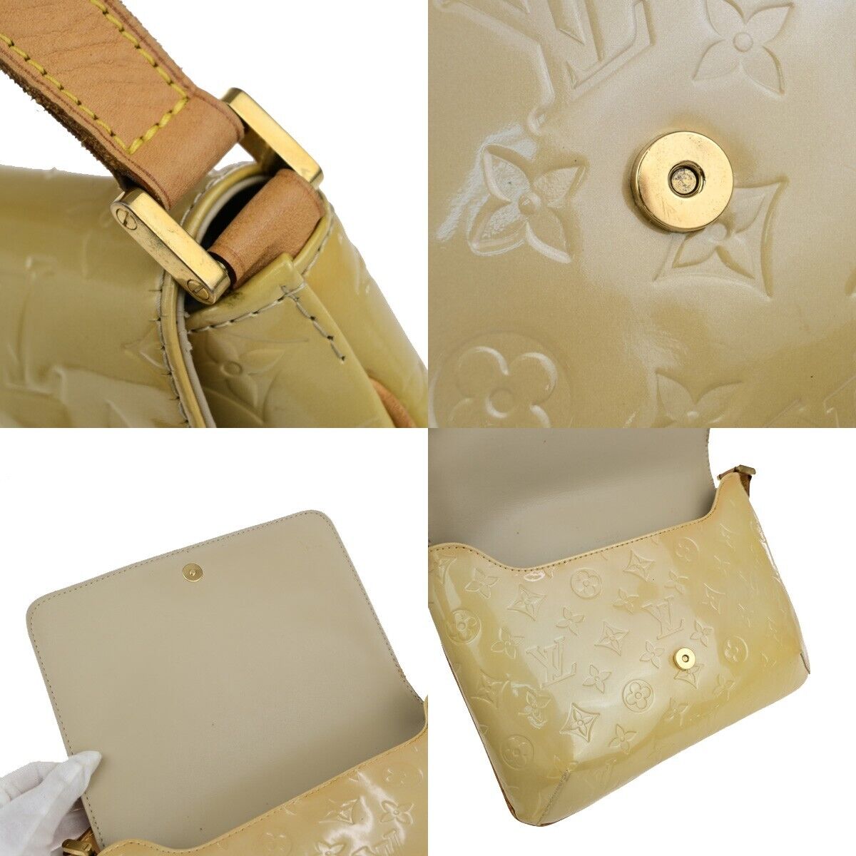 LOUIS VUITTON Thompson Street Shoulder Bag Monogram Vernis Beige M91008 69EB690