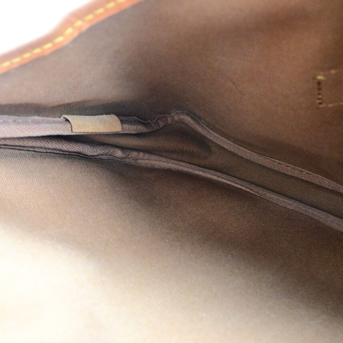 LOUIS VUITTON Logo Saumur 30 Shoulder Bag Monogram Leather Brown M42256 76EB400
