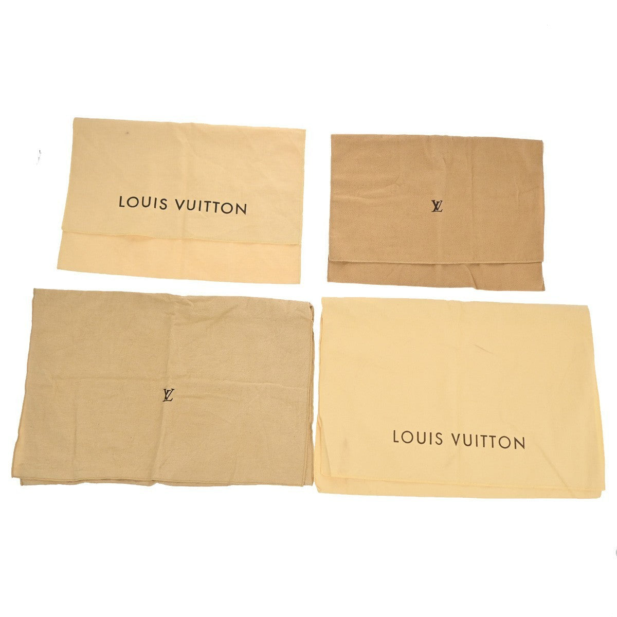 LOUIS VUITTON Logo 10 Set Dust Bag Drawstring Canvas Cotton Beige Brown 09KP044