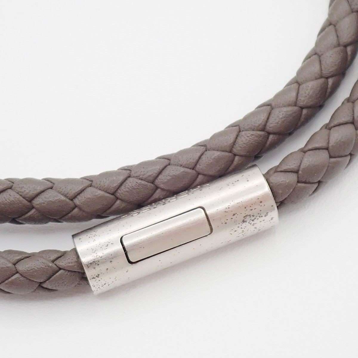 HERMES Goliath Bracelet Double Tour bracelet Leather Gray SHW Italy 69YH871
