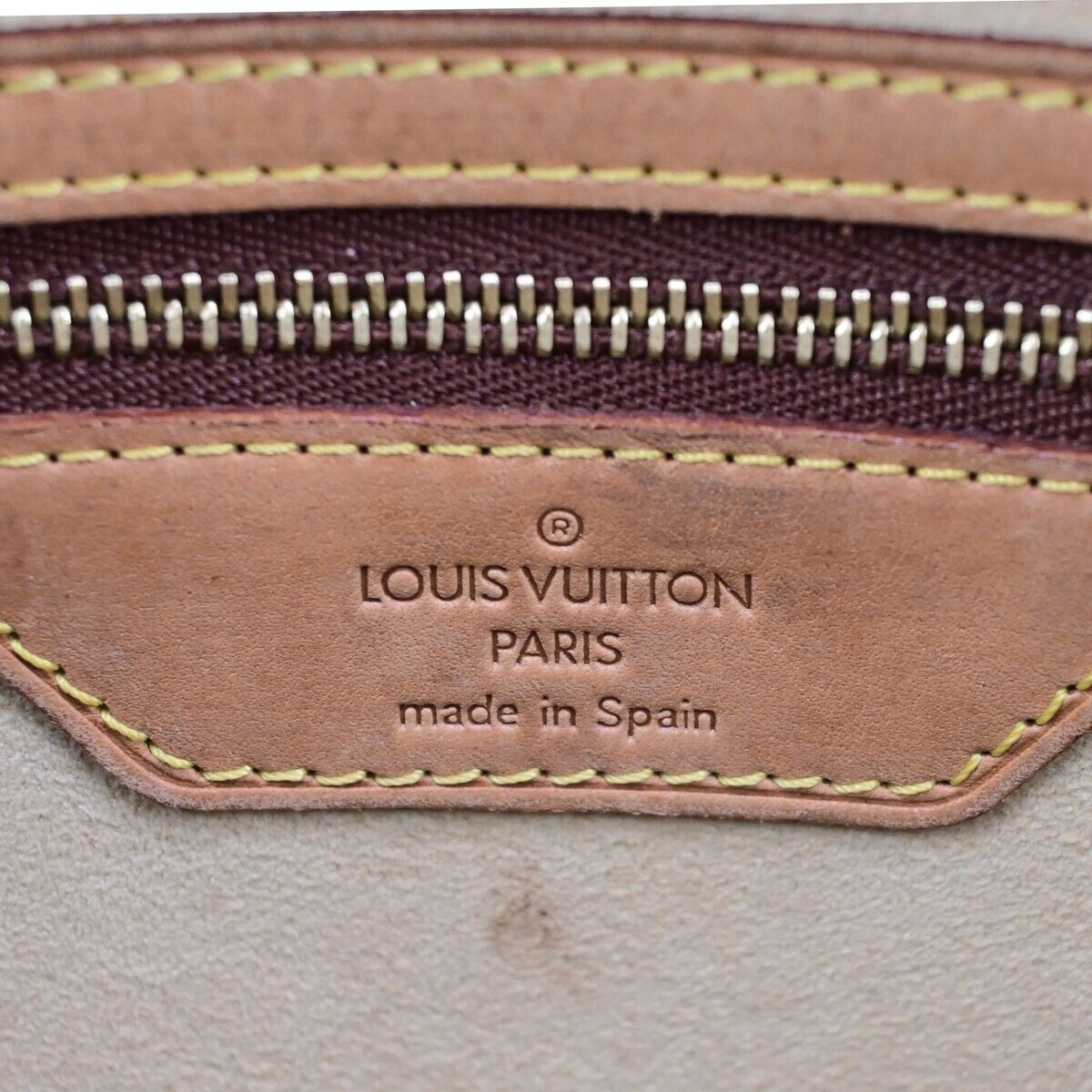 LOUIS VUITTON Logo Luco Shoulder Tote Bag Monogram Leather Brown M51155 87SJ459