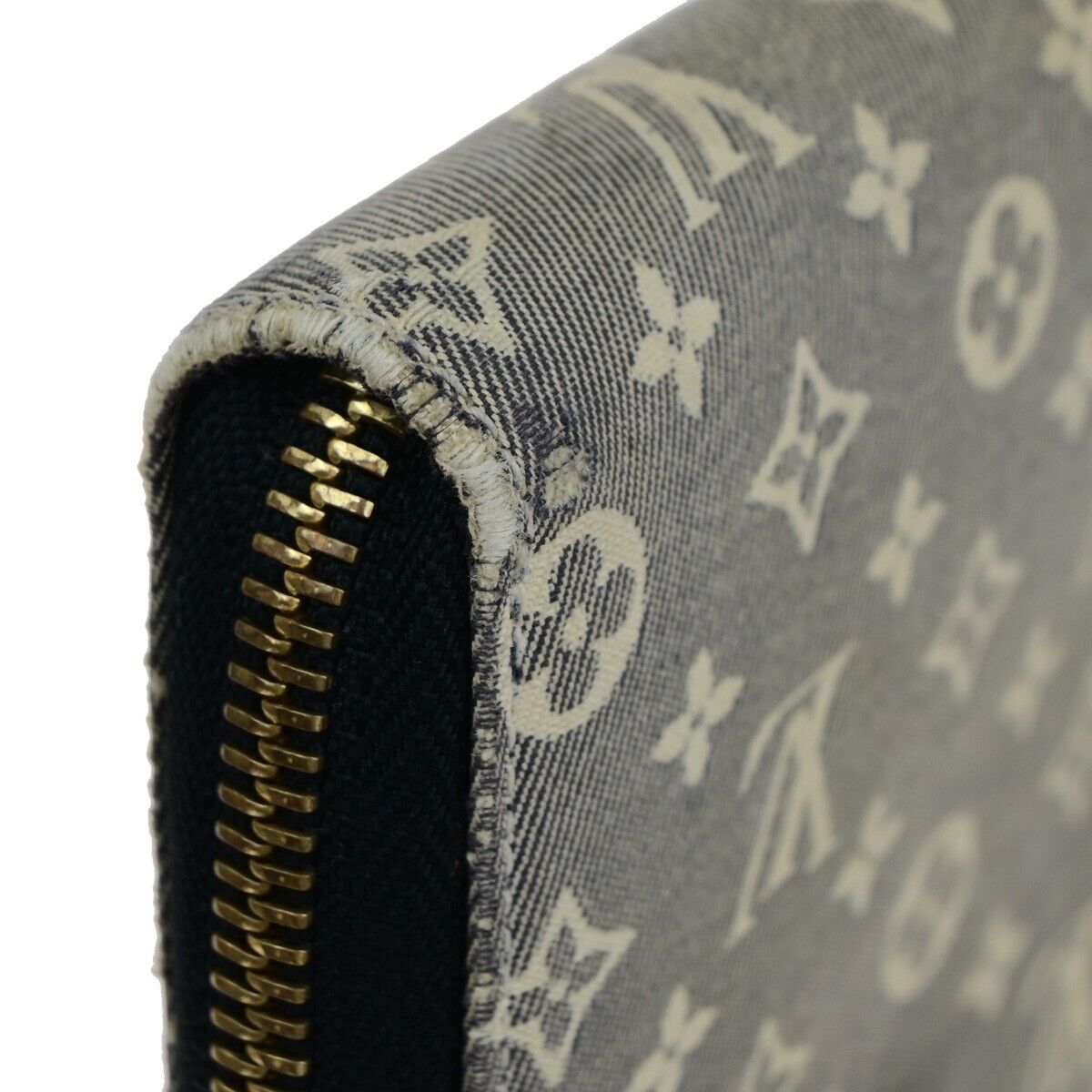 LOUIS VUITTON LV Zippy Wallet Monogram Ideal Canvas Leather Gray M63010 04EC258