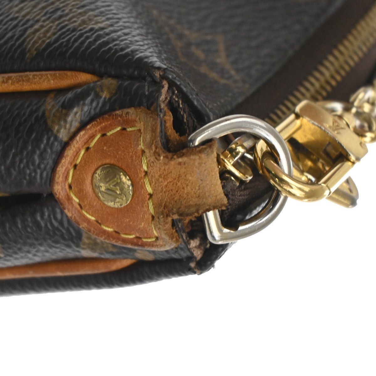 LOUIS VUITTON Eva 2Way Chain Shoulder Bag Monogram Leather Brown M95567 42KC121