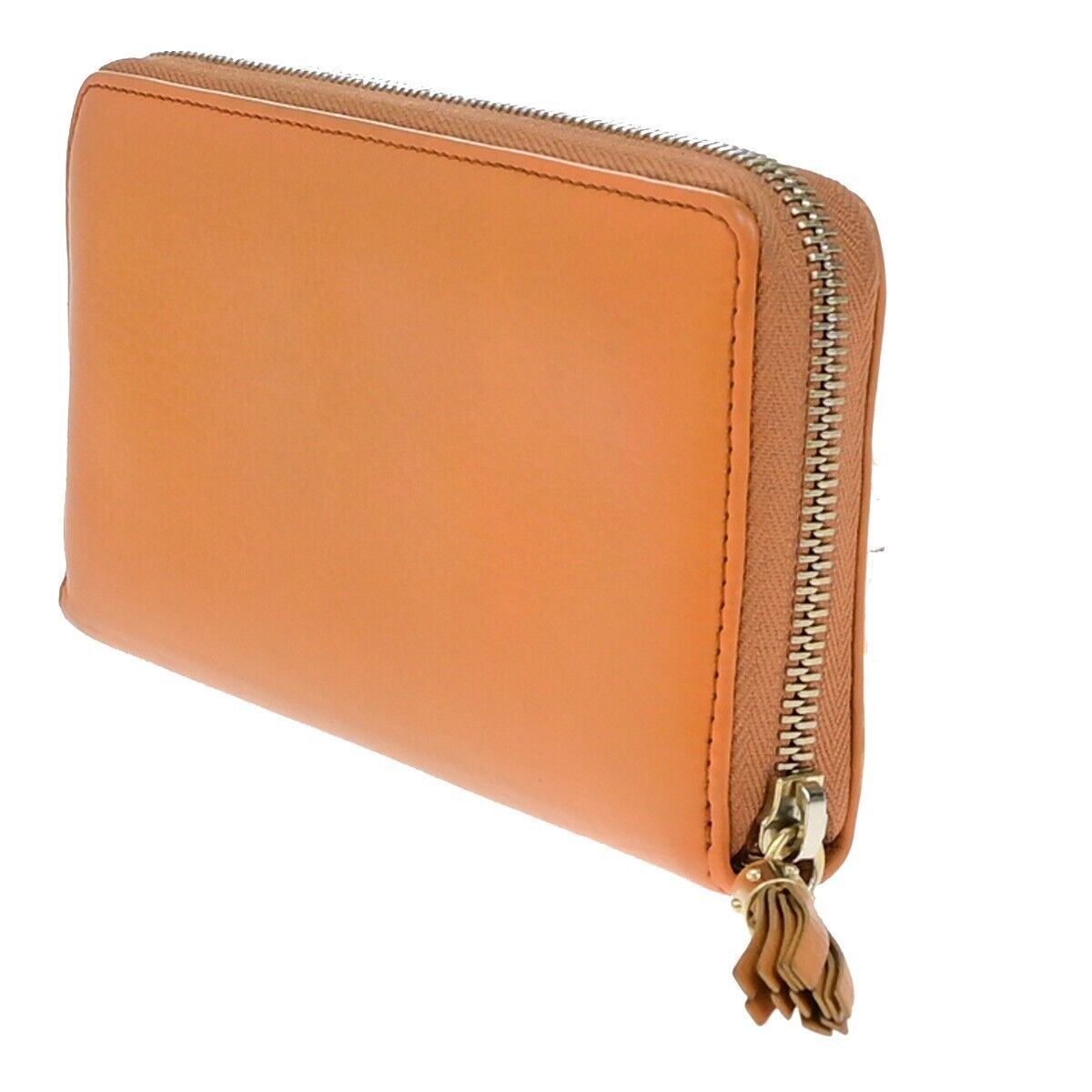 GUCCI Logo Interlocking GG Tassel Long Zipper Wallet Leather Orange GHW 38ED996