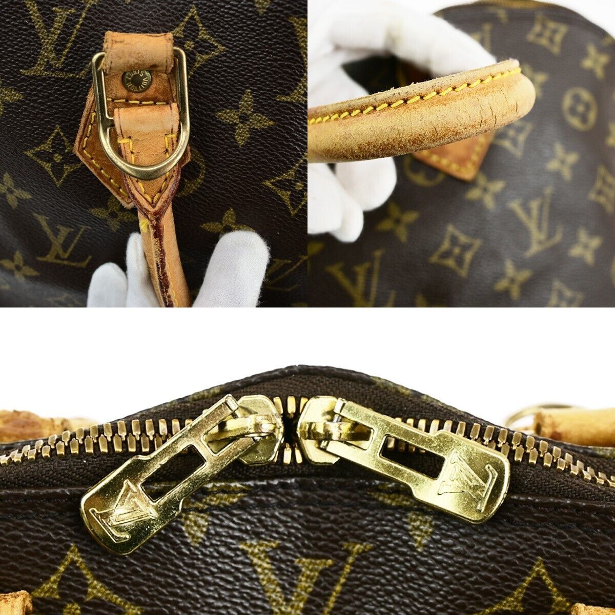 LOUIS VUITTON LV Logo Alma Hand Bag Monogram Leather Brown U.S.A. M51130 69SJ593