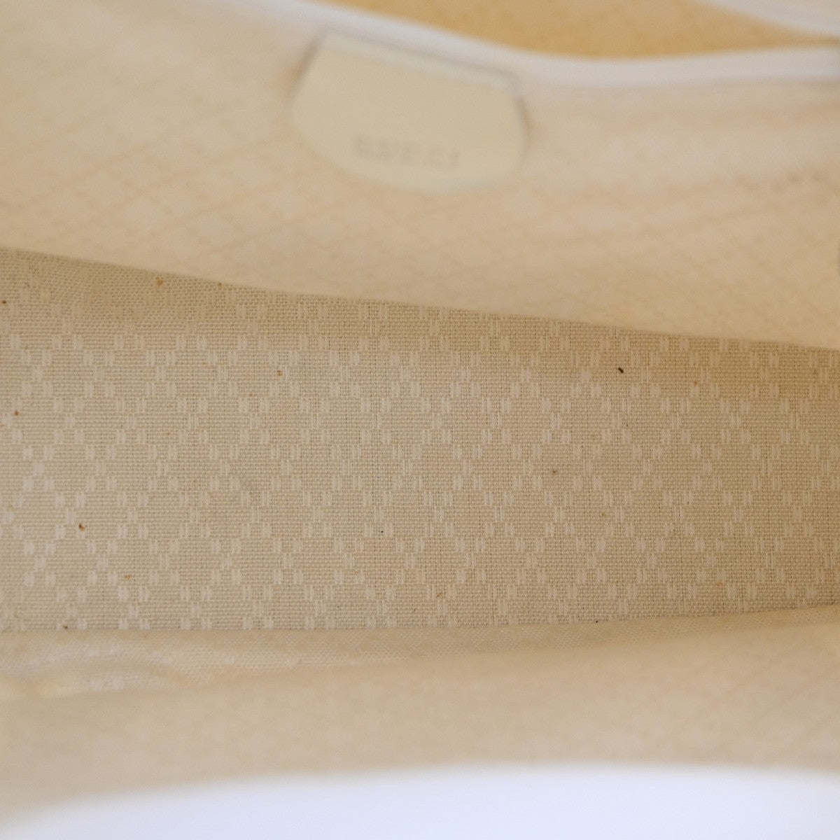 GUCCI Logo Bamboo Handbag Nylon Patent Leather White SHW Italy 66CA341