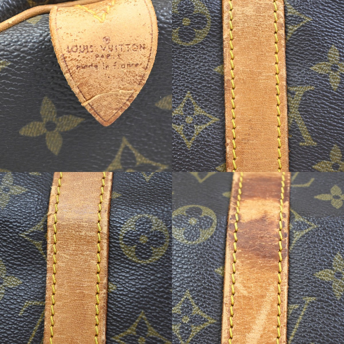 LOUIS VUITTON Keepall 55 Travel Hand Bag Monogram Leather Brown M41424 76CA817
