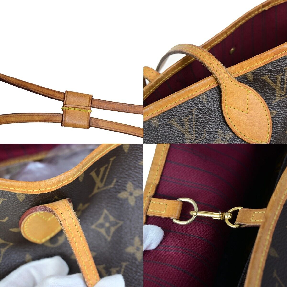 LOUIS VUITTON Neverfull MM Shoulder Tote Bag Monogram Leather BN M40996 607SJ445