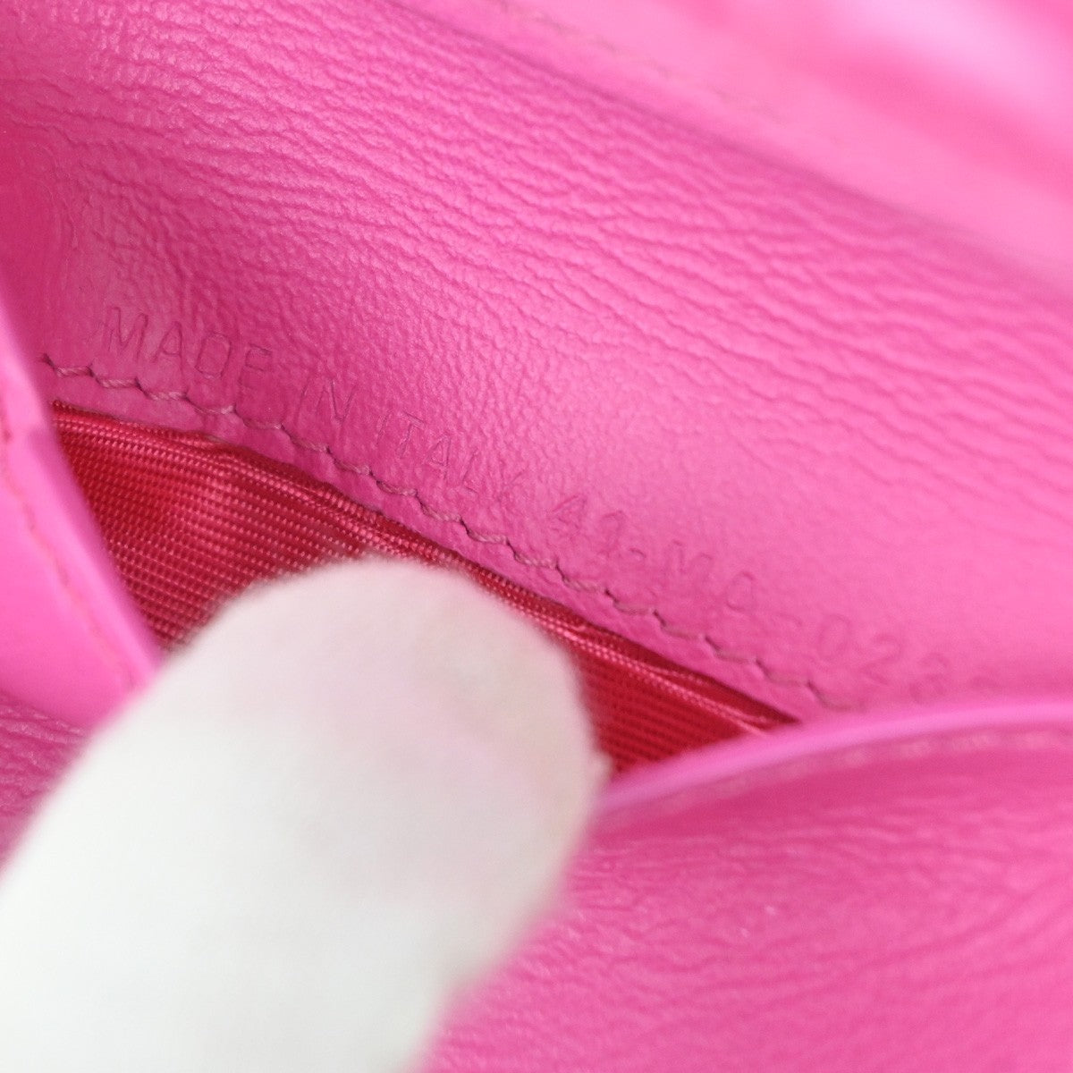 CHRISTIAN DIOR Lotus Cannage Compact Trifold Wallet Patent Leather Pink 30YJ112