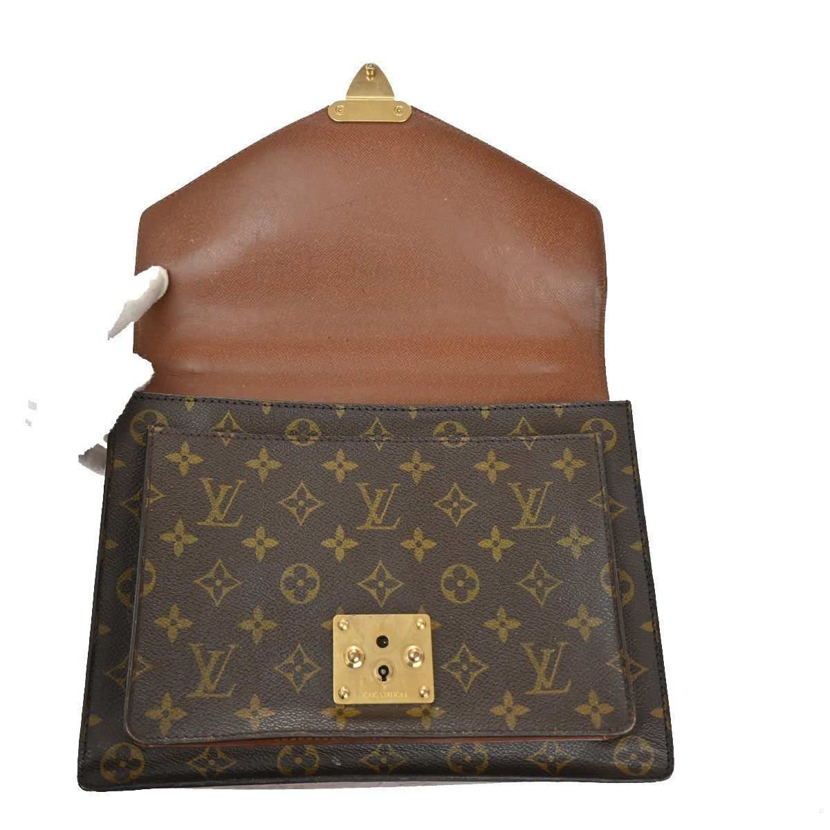 LOUIS VUITTON Monceau 28 Hand Bag Monogram Leather Brown France M51185 32TA229