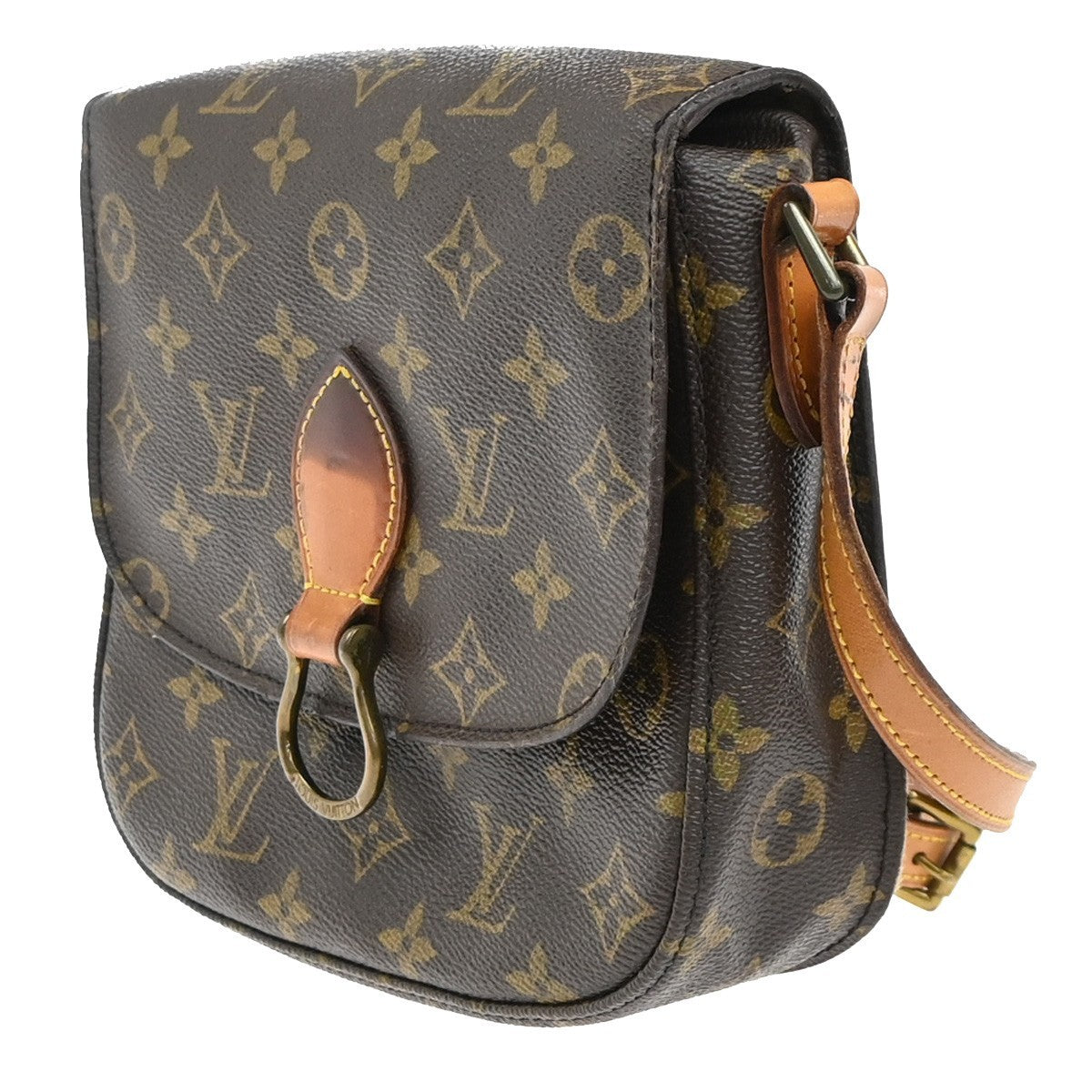 LOUIS VUITTON Saint Cloud MM Shoulder Bag Monogram Leather Brown M51243 33KP424