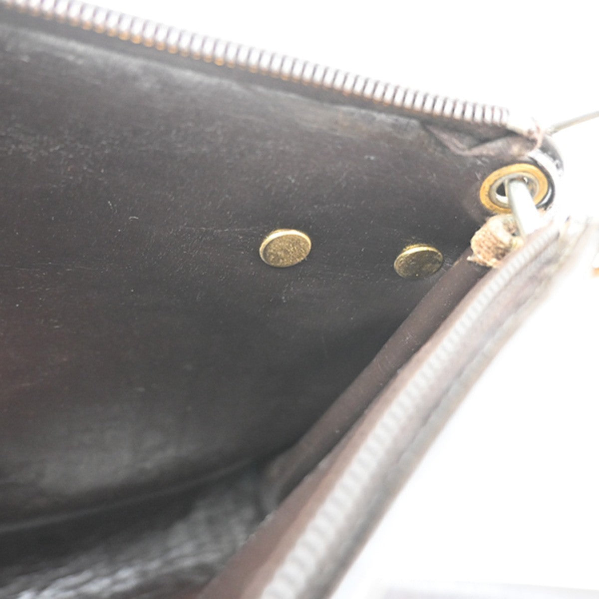 CHRISTIAN DIOR Logo Trotter Pattern Shoulder Bag Canvas Leather Brown 67CA905