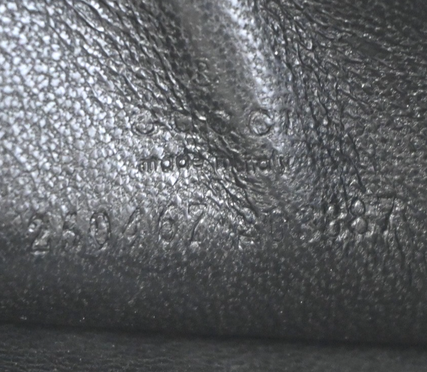 GUCCI Logo Diamante Compact Coin Wallet Leather Black 01TA568
