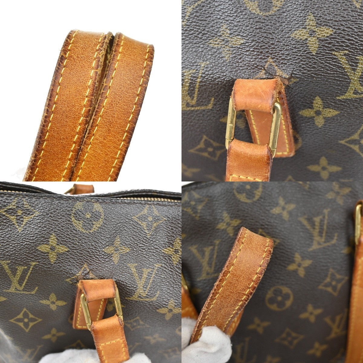 LOUIS VUITTON Cabas Mezzo Shoulder Bag Monogram Leather Brown M51151 35KB563