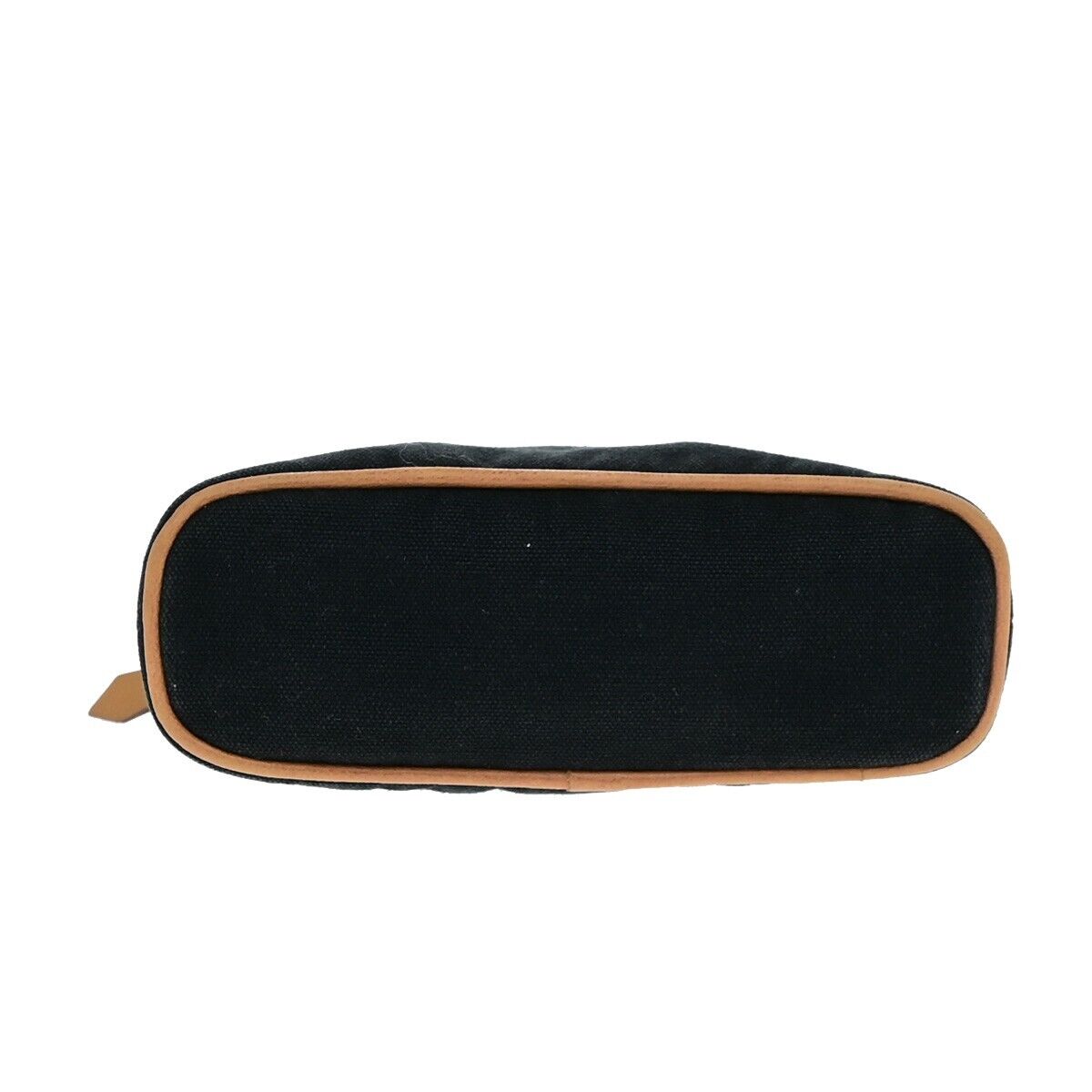 HERMES Logo Bolide 16 Mini Pouch Bag 100% Cotton Leather Black France 01ED707