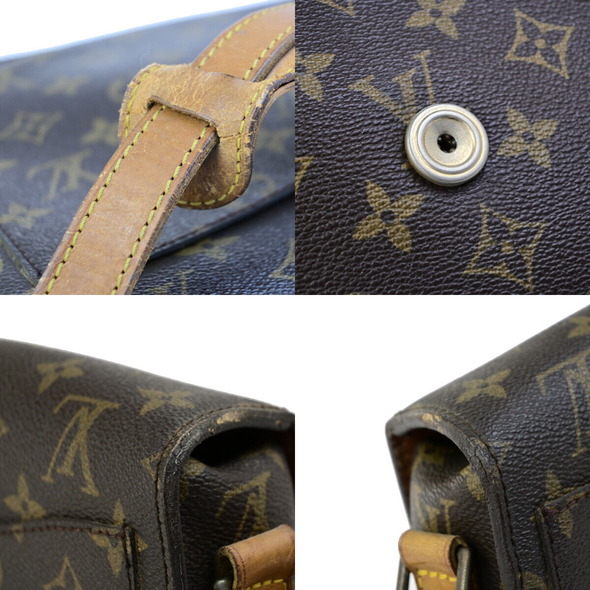 LOUIS VUITTON Saint Cloud GM Shoulder Bag Monogram Leather Brown M51242 64YG538