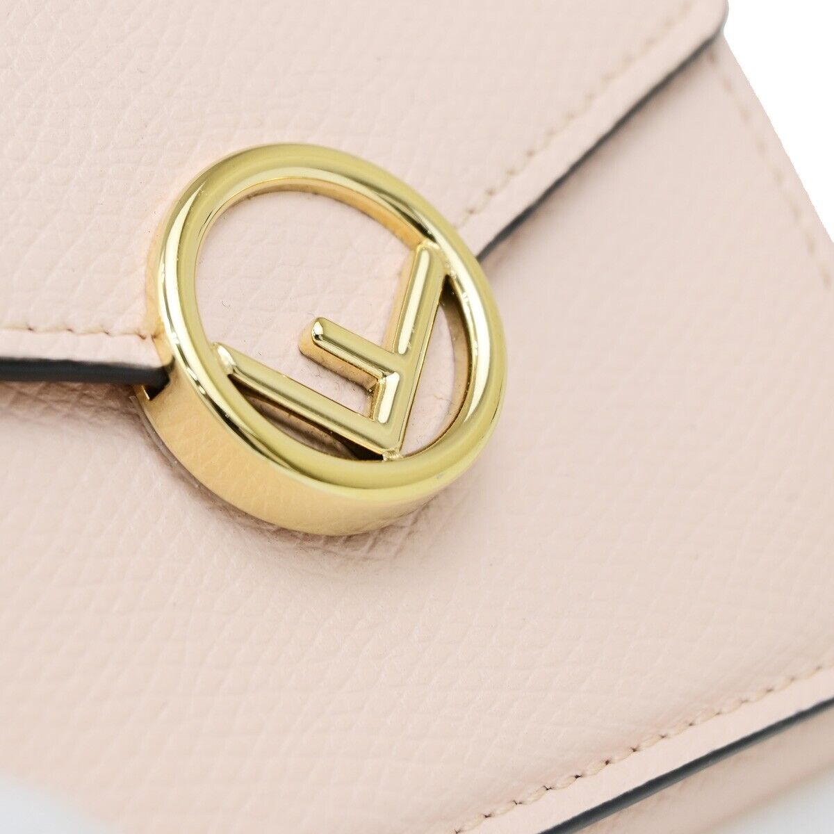 FENDI Zucca Pattern Mini Trifold Wallet Purse Leather Pink Italy 69FB178