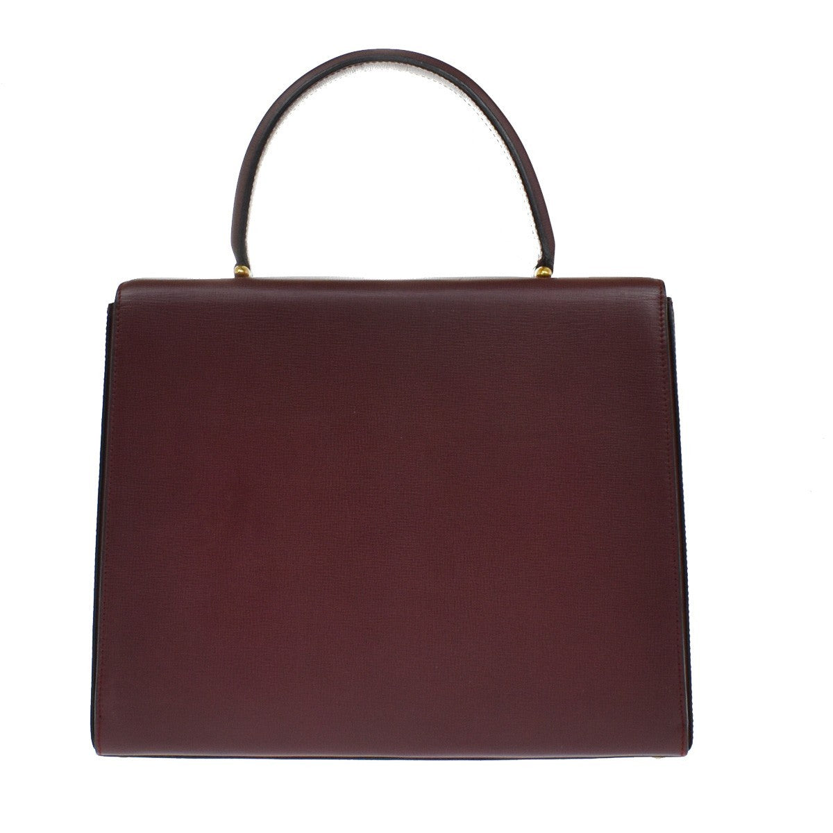 CARTIER 2C Logos Hand Bag Leather Red Gold-Plated Made In Spain 78KB311