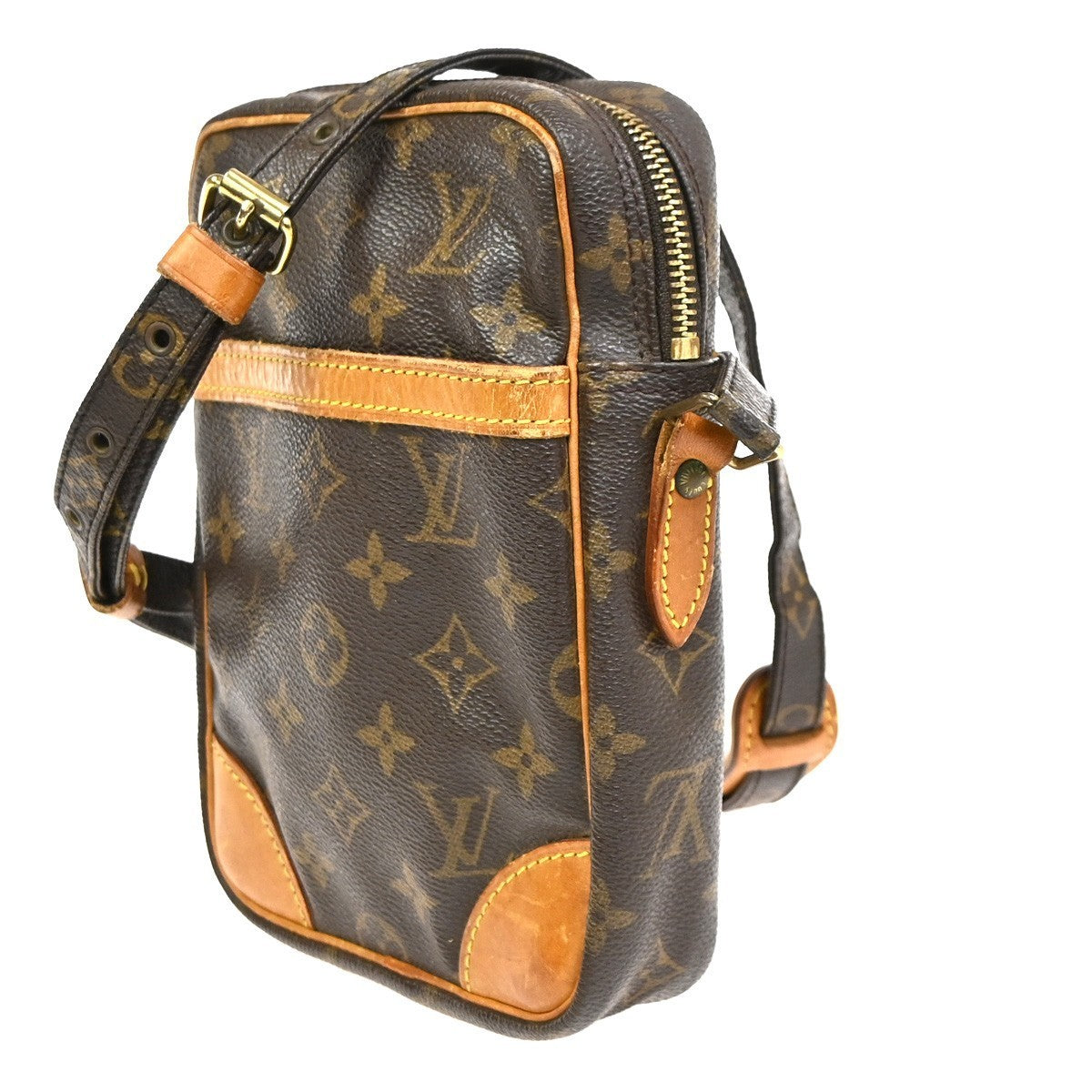 LOUIS VUITTON Danube Shoulder Bag Monogram Leather Brown France M45266 39CA956