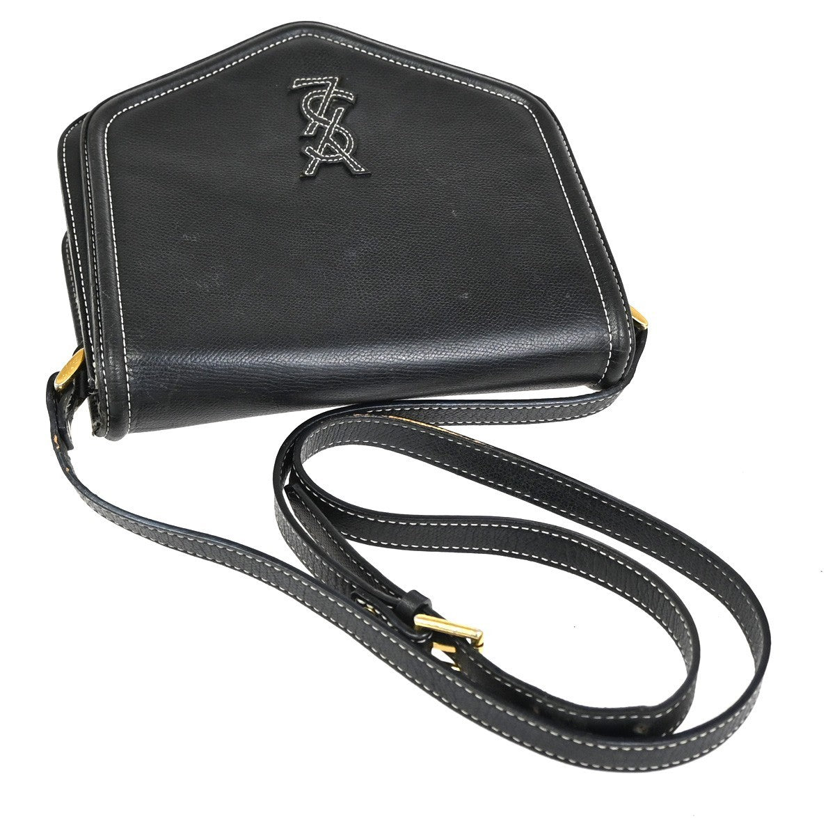 YVES SAINT LAURENT  Cassandra Shoulder Crossbody Bag Leather Black GHW 30TA582