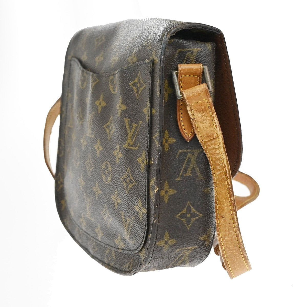 LOUIS VUITTON Saint Cloud GM Shoulder Bag Monogram Leather Brown M51242 32YH880