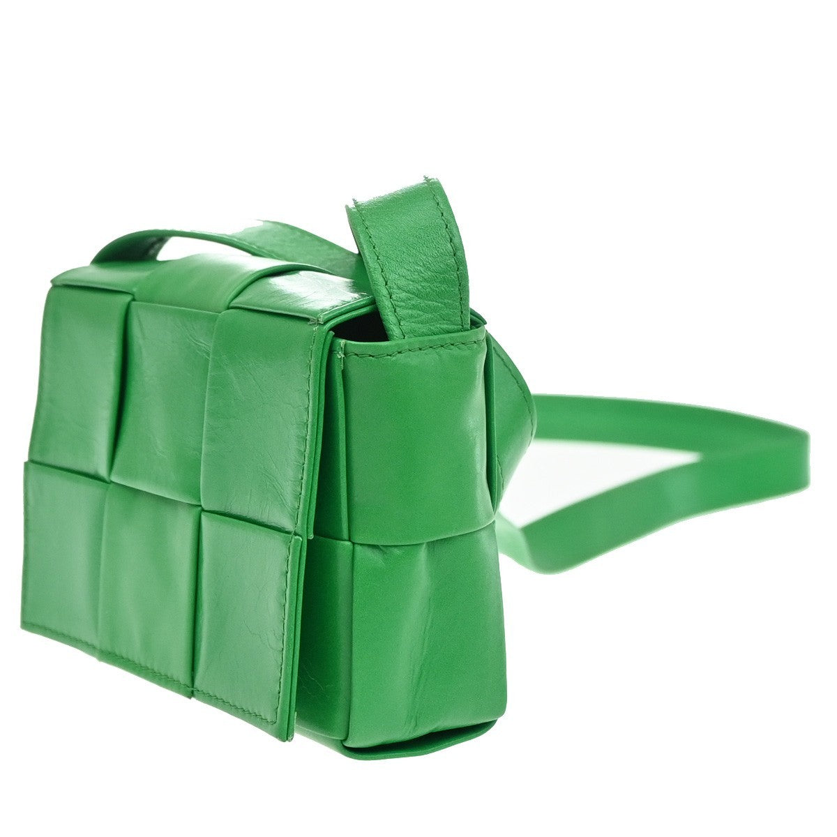 BOTTEGA VENETA Logo Candy Cassette Mini Shoulder Bag Leather Green Italy 79RQ072