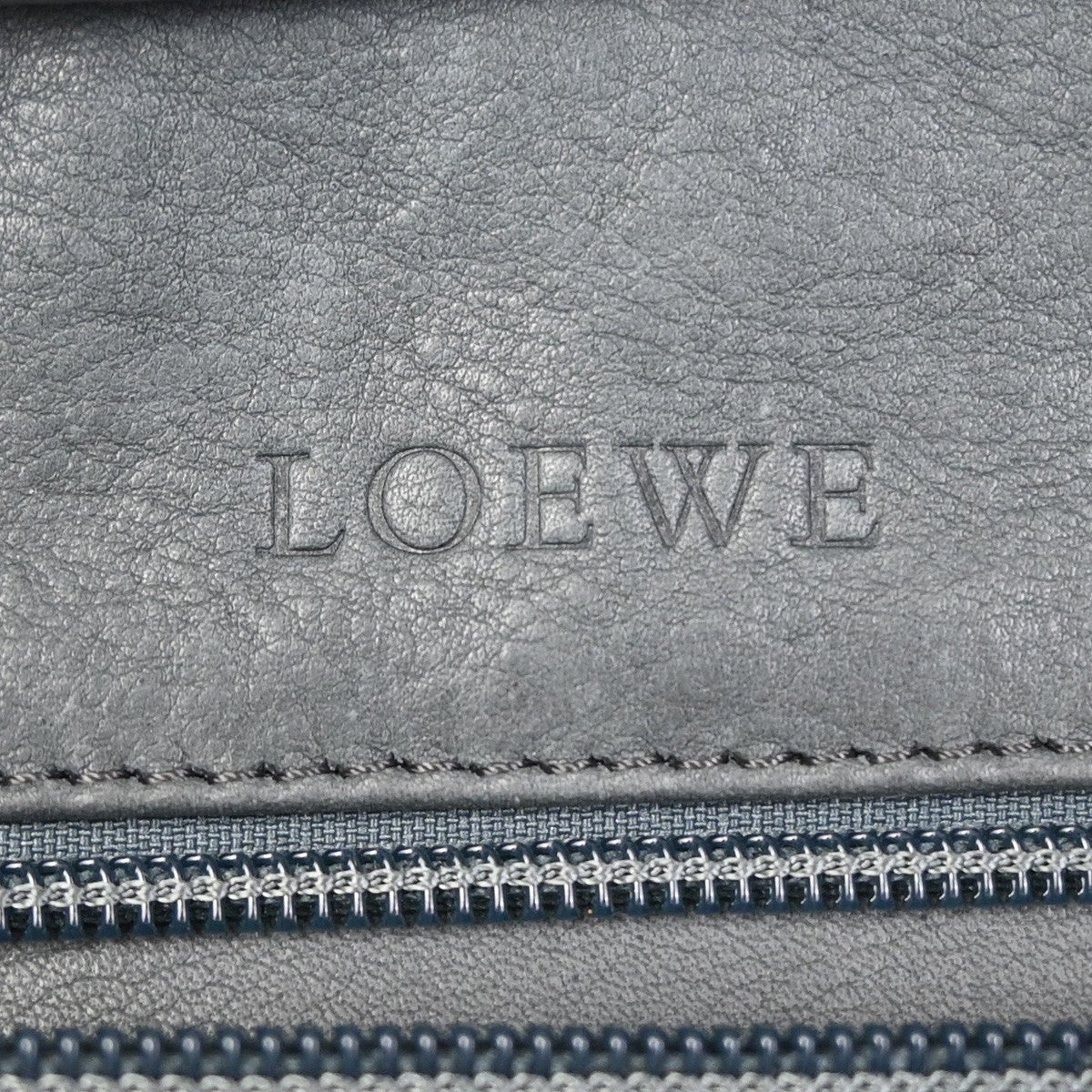 LOEWE Anagram Amazona Boston Hand Bag Suede Leather Dark Gray Spain 83KC758
