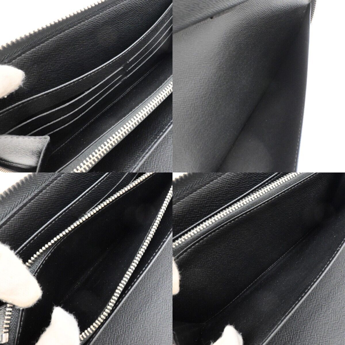 LOUIS VUITTON Zippy Organizer Long Bifold Wallet Damier Graphite N63077 14ED888