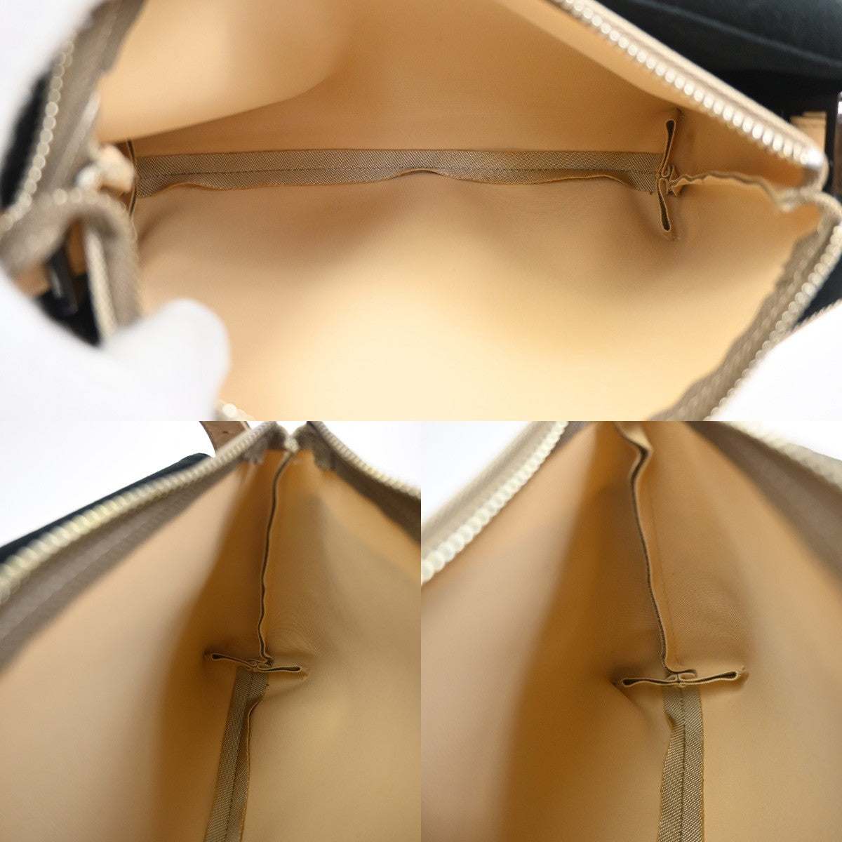 GIVENCHY 4G Logo  Hand Bag With Pouch Nylon Leather Beige SHW Japan 06CA843